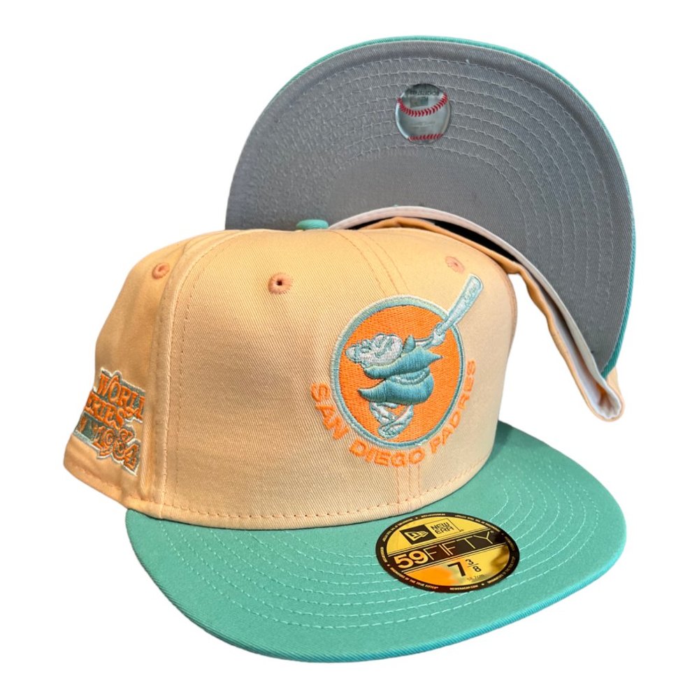 New Era San Diego Padres Peach Pack 59FIFTY Fitted Hat 1984 WS Side Patch